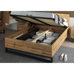 Bed Met Opbergruimte|Houten Bed*Beddenbriljant Houten Opbergbed Halmstad - Wotan Eiken