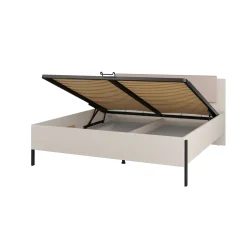 Bed Met Opbergruimte|Houten Bed*Beddenbriljant Houten Opbergbed Jura - Taupe