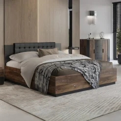 Bed Met Opbergruimte|Houten Bed*Beddenbriljant Houten Opbergbed Siena - Walnoot