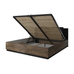 Bed Met Opbergruimte|Houten Bed*Beddenbriljant Houten Opbergbed Siena - Walnoot