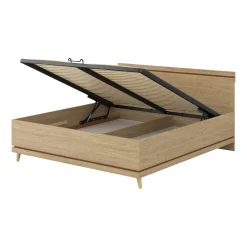 Bed Met Opbergruimte|Houten Bed*Beddenbriljant Houten Opbergbed Skagen - Eiken