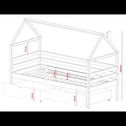 Kinderbed*Beddenbriljant Huisbed met Lades Aaron - Leverbaar in 8 kleuren!