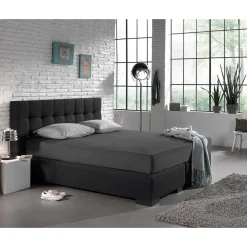 Matras Hoeslakens*Beddenbriljant Jersey Hoeslaken Matras | Antraciet - 135 gram - Enkel