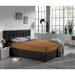 Matras Hoeslakens*Beddenbriljant Jersey Hoeslaken Matras | Taupe - 135 gram - Enkel