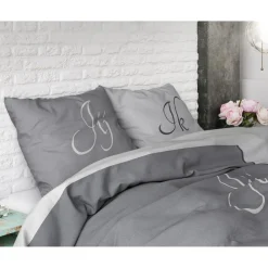 Dekbedovertrekken*Beddenbriljant Jij en Ik Grey