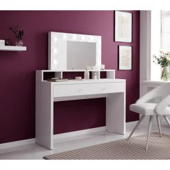 Kaptafels*Beddenbriljant Kaptafel Ariana - Wit incl. Verlichting