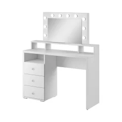 Kaptafels*Beddenbriljant Kaptafel Diana - Wit incl. Verlichting