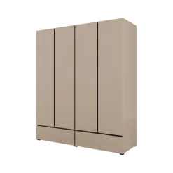 Kledingkasten*Beddenbriljant Kledingkast Crotone - Taupe - 4-Deurs met Lades