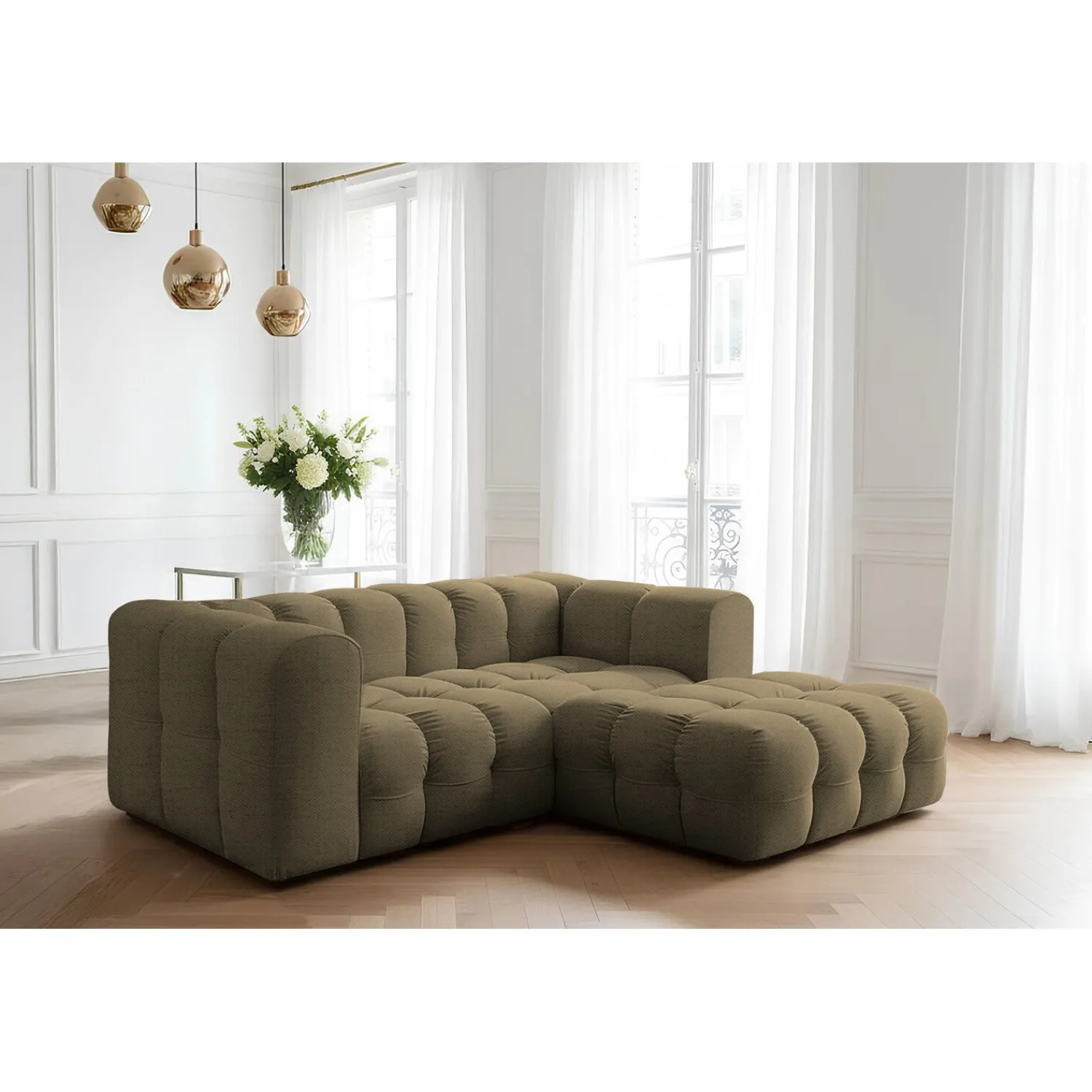 L-Banken*Beddenbriljant Loungebank Belfast Mini – Linker of Rechter loungegedeelte – Ruime keuze in stoffen en kleuren