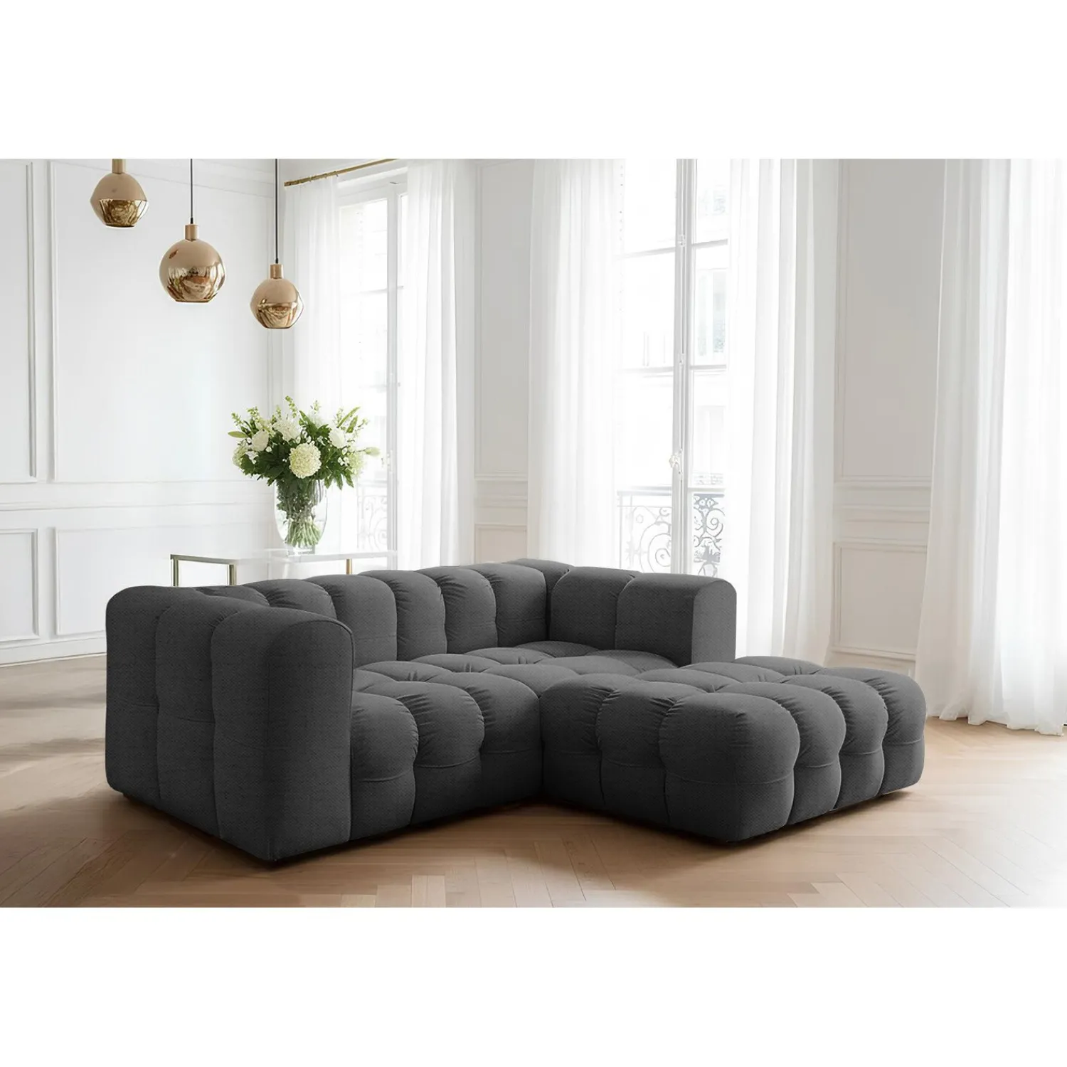 L-Banken*Beddenbriljant Loungebank Belfast Mini – Linker of Rechter loungegedeelte – Ruime keuze in stoffen en kleuren
