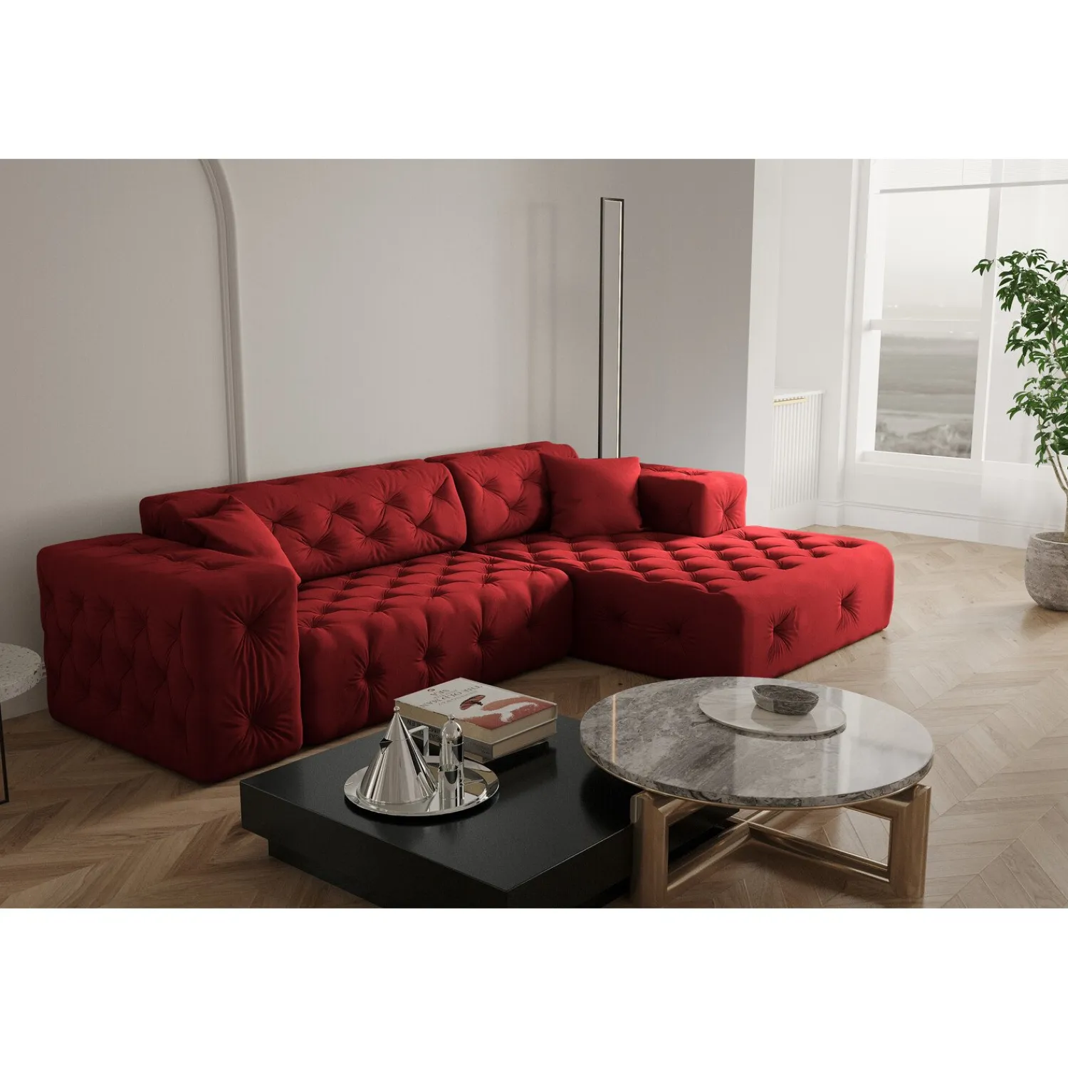 L-Banken*Beddenbriljant Loungebank Malibu – Linker of Rechter loungegedeelte – Ruime keuze in stoffen en kleuren