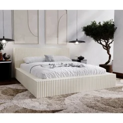 Bed Met Opbergruimte|Gestoffeerd Bed*Beddenbriljant Opberg Bed Tino – Luxe Ribstof Bekleding | Zacht, Warm & Duurzaam