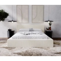 Bed Met Opbergruimte|Gestoffeerd Bed*Beddenbriljant Opberg Bed Tino – Luxe Ribstof Bekleding | Zacht, Warm & Duurzaam