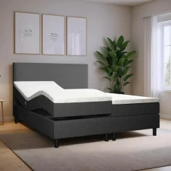 Elektrische Boxspring*Beddenbriljant OP=OP Elektrische Boxspring Basic | 160 x 200 Antraciet | 2x Stevig pocketvering matrassen