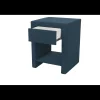 Hockers*Beddenbriljant OP=OP Hocker met 1 lade Kunstleer Grijs/Blauw