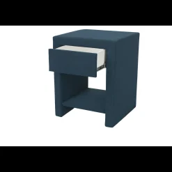 Hockers*Beddenbriljant OP=OP Hocker met 1 lade Kunstleer Grijs/Blauw