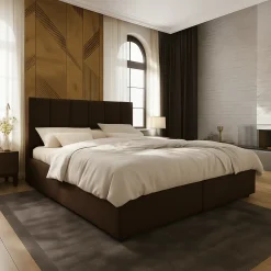 Boxspring Met Tv Lift*Beddenbriljant OP=OP Opberg Boxspring Monza 180 x 200 Suede Taupe | Voetbord Monza + 40 cm extra hoge opbergruimte