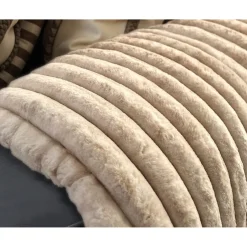 Bedspreien*Beddenbriljant Rib Rabbit Fur - plaid Zand (150 x 200)