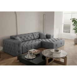 L-Banken*Beddenbriljant Showroommodel Loungebank Malibu Grijs - Rechts - Niet in originele verpakking - Kans op schade