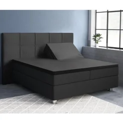 Splittopper Hoeslakens*Beddenbriljant Splittopper hoeslaken katoen-Satijn zwart