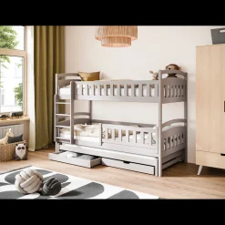 Kinderbed*Beddenbriljant Stapelbed Bas - Taupe - Direct Leverbaar!