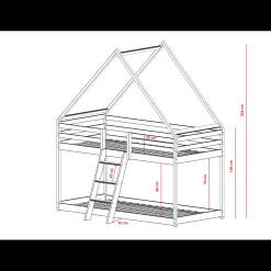 Stapelbed|Kinderbed*Beddenbriljant Stapelbed met Dakje Sven - Kinderbed - Leverbaar in 6 kleuren!