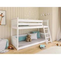 Stapelbed|Kinderbed*Beddenbriljant Stapelbed met Ladder Kas - 2-persoons - Kinderbed (incl. hekje) - Leverbaar in 8 kleuren!