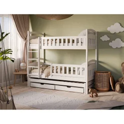 Stapelbed|Kinderbed*Beddenbriljant Stapelbed met Lade Bas - 3-persoons - 90 x 200 - Kinderbed