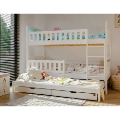 Stapelbed|Kinderbed*Beddenbriljant Stapelbed met Lade Bas - 3-persoons - 90 x 200 - Kinderbed
