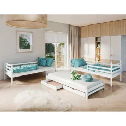 Stapelbed|Kinderbed*Beddenbriljant Stapelbed met Lade Luuk - 3-persoons - Kinderbed - Leverbaar in 8 kleuren!