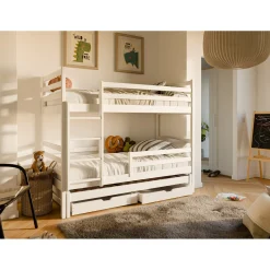 Stapelbed|Kinderbed*Beddenbriljant Stapelbed met Lade Luuk - 3-persoons - 90 x 200 - Direct Leverbaar!