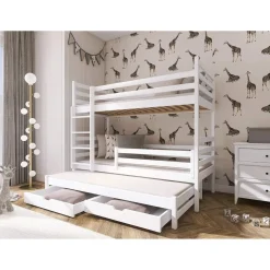 Stapelbed|Kinderbed*Beddenbriljant Stapelbed met Lade Luuk - 3-persoons - 90 x 200 - Direct Leverbaar!