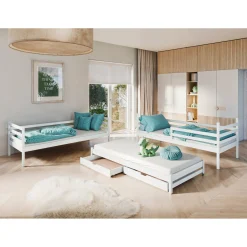 Stapelbed|Kinderbed*Beddenbriljant Stapelbed met Lade Luuk - 3-persoons - 90 x 200 - Direct Leverbaar!