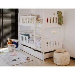 Stapelbed|Kinderbed*Beddenbriljant Stapelbed met Lade Mira - Wit - Direct Leverbaar!