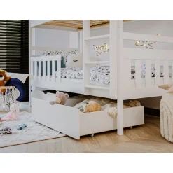 Stapelbed|Kinderbed*Beddenbriljant Stapelbed met Lade Mira - Wit - Direct Leverbaar!