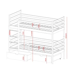 Stapelbed|Kinderbed*Beddenbriljant Stapelbed met Lade Nino - 2-persoons - 90 x 200 - Direct Leverbaar!
