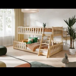 Kinderbed*Beddenbriljant Stapelbed Niels - Naturel - Direct Leverbaar!