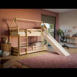 Kinderbed*Beddenbriljant Stapelbed Pleun - Naturel - Direct Leverbaar!
