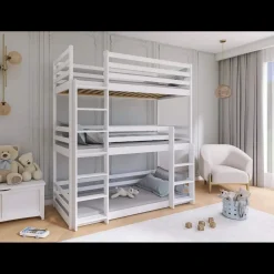 Kinderbed*Beddenbriljant Stapelbed Teun - Wit - Direct Leverbaar!