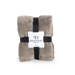 Bedspreien*Beddenbriljant Teddy - plaid Diep Taupe (150 x 200)