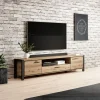 Tv Meubels*Beddenbriljant TV-meubel Akven - 2-deurs incl. 2 lades - Wotan Eiken v2