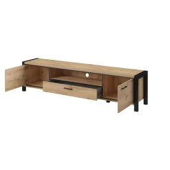 Tv Meubels*Beddenbriljant TV-meubel Akven - 2-deurs incl. 2 lades - Wotan Eiken v2