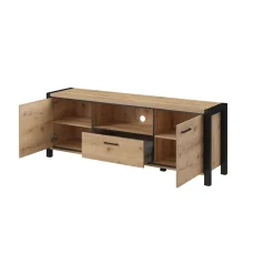 Tv Meubels*Beddenbriljant TV-meubel Akven - 2-deurs incl. 2 lades - Wotan Eiken