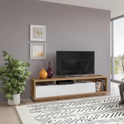 Tv Meubels*Beddenbriljant TV-meubel Celano - Wotan Eiken / Wit