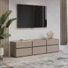 Tv Meubels*Beddenbriljant TV-meubel Crotone - 3-kleps incl. 3 lades - Taupe