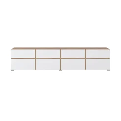 Tv Meubels*Beddenbriljant TV-meubel Crotone - 4-kleps incl. 4 lades - Wotan Eiken / Wit
