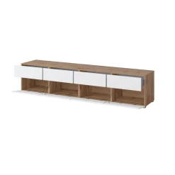 Tv Meubels*Beddenbriljant TV-meubel Crotone - 4-kleps incl. 4 lades - Wotan Eiken / Wit
