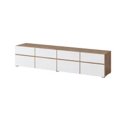 Tv Meubels*Beddenbriljant TV-meubel Crotone - 4-kleps incl. 4 lades - Wotan Eiken / Wit