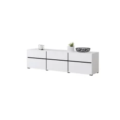 Tv Meubels*Beddenbriljant TV-meubel Crotone - 3-kleps incl. 3 lades - Wit