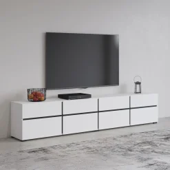 Tv Meubels*Beddenbriljant TV-meubel Crotone - 4-kleps incl. 4 lades - Wit